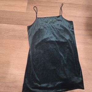 Vintage 90's Green Velvet Mini Dress